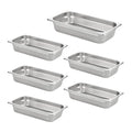 HECMAC 6 Pack Anti-Jam Hotel Pans, 1/3 Size 2 1/2 Inch Deep, Commercial Stainless Steel Chafing Steam Table Pan, Catering Storage Metal Food Pan, 23 Gauge