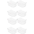 Mind Reader Desk Supplies Office Supplies Organizer, 8 Pack, 8.85" x 6" x 4", Clear