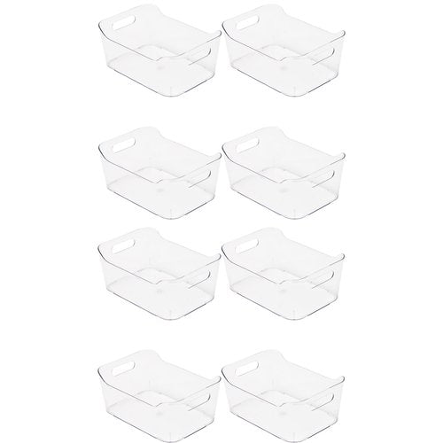 Mind Reader Desk Supplies Office Supplies Organizer, 8 Pack, 8.85" x 6" x 4", Clear