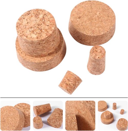 25Pcs Tapered Cork Plugs Wooden Wine Bottle Cork Stoppers Natural Creative Wine Beverage Stoppers Replacement s for Beer Bottle