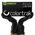 Colortrak Black Vinyl Gloves, Extra Length Disposable Latex-Free & Powder-Free Extended Cuff Hair Color Gloves for Chemical Processing & Salon Services, 100 Count, Medium