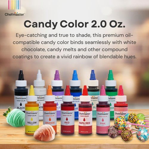 Chefmaster Black Candy Color - True-Tone Oil-Based Professional Dye for Chocolate, Strawberries & Cake Pops | 2 oz