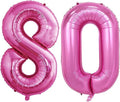GOER Jumbo 42-Inch Hot Pink Foil Balloons - 80th Birthday Party Decorations & Anniversary Celebrations