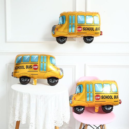 5 PCS Back to School Balloons, School Bus Kindergarten Balloon for Classroom Welcome Back to School Decorations Large Aluminum Foil Balloon Set First Day of School Party