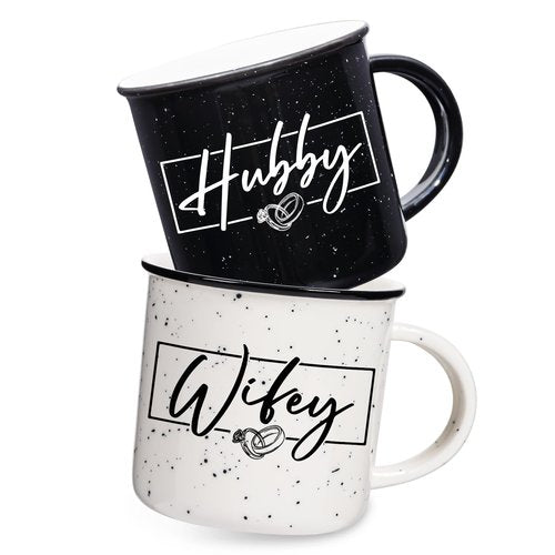 JOVGANK Wedding Gifts for Couples 2026, Wifey Hubby Mugs Set of 2 Coffee Mug 10 Ounce, Bridal Shower Gift, Mr and Mrs Coffee Mug Set, Couples Gift for Bride Groom, Valentine's Day Gifts