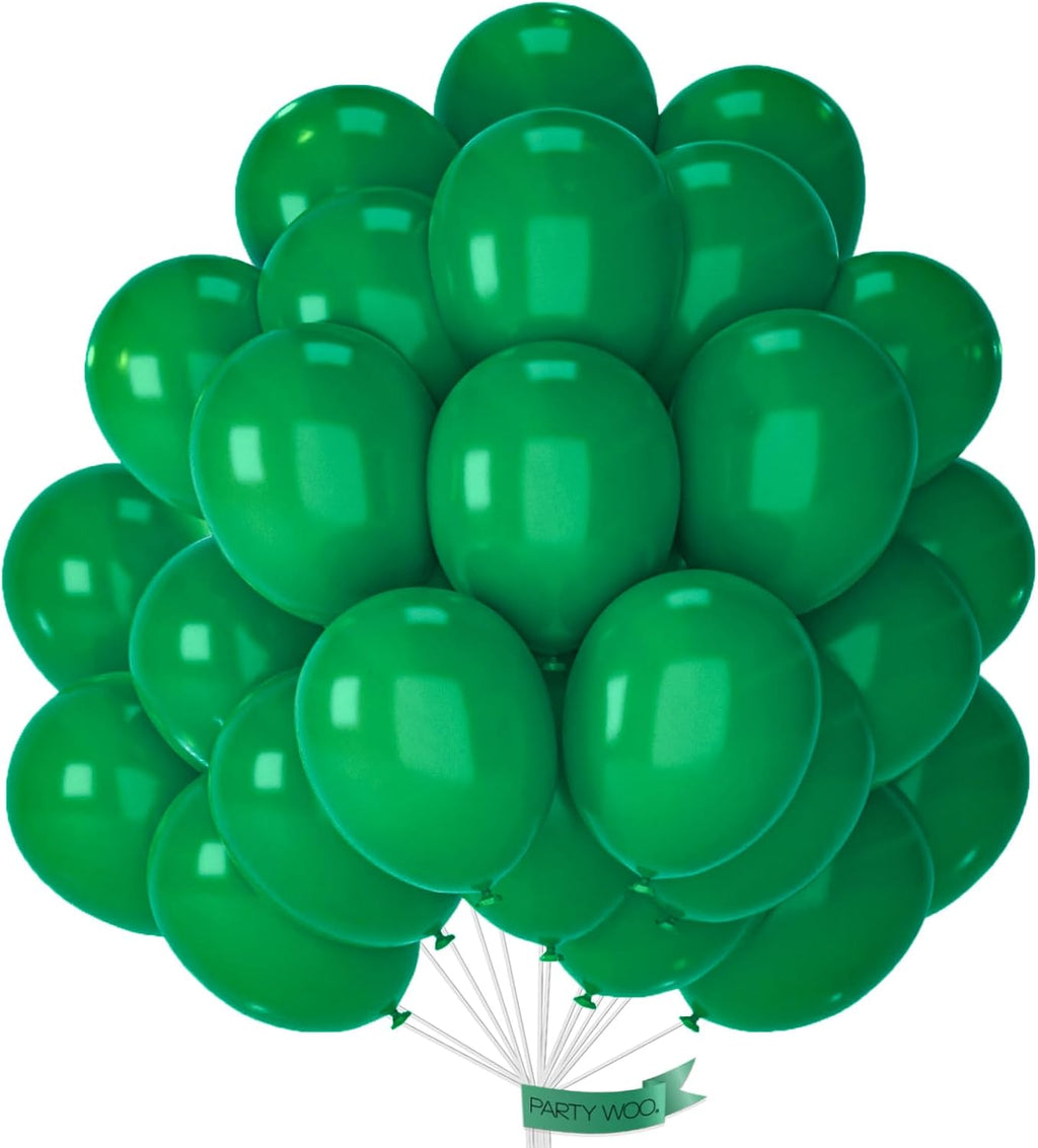 PartyWoo Dark Green Balloons - 50pcs 12 Inch Emerald Forest Green for Wedding & Birthday Decor