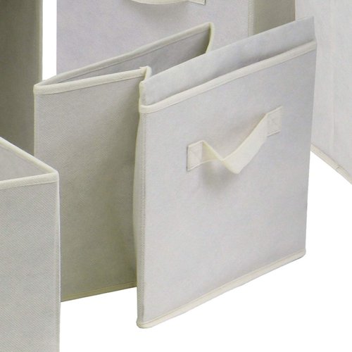 Winsome Fabric Capri Foldable Basket, Beige, 6/Pack (82611)