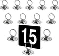 New Star Foodservice Ring-Clip Table Number Holder / Place Card Stand, 1.5 Inch, Silver, Metal, Set of 12