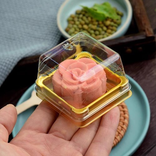 Aeojoor Clear Plastic Mini Cake Boxes, Square Cupcake Holders, Mini Dessert Packaging with Lids for Cupcakes, Macarons, Muffins Baking Gifts (25 Pack)