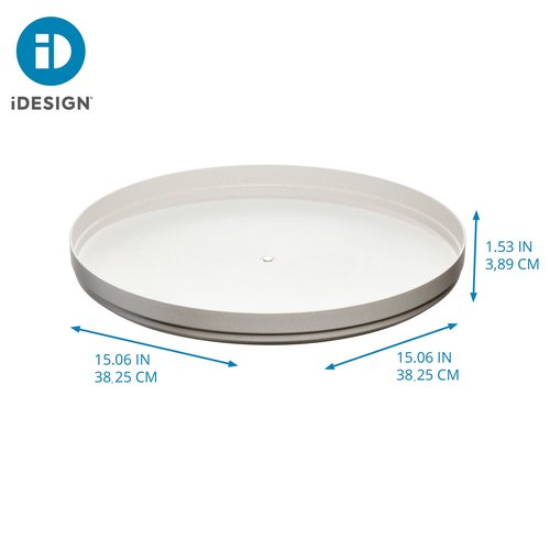 iDesign Recycled Plastic Lazy Susan Turntable Organizer, The Rosanna Pansino Collection – 14.9” L x 14.85” W x 1.6” H, Coconut