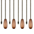 DAYONE Ceiling Fan Chain Pulls Walnut Wooden Pull Chain Extension for Ceiling Light Fan Chain 4 Pack