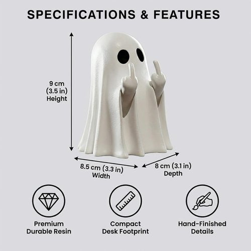 ZUZIF Halloween Ghost Figurine - Spooky Resin Statue, Cute Finger Ghost Ornaments, Perfect for Indoor & Porch Decor