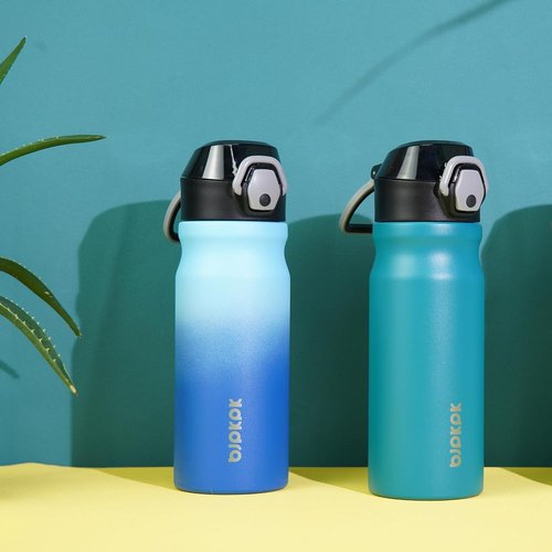 BJPKPK 18oz Insulated Water Bottle - BPA-Free Stainless Steel Flask with Straw | Ocean Dream Design