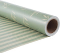 ZINTBIAL Reversible Gift Wrapping Paper Roll - Light Green & Beige Leaves Design - 17.5" x 33' (48 sq. ft.)