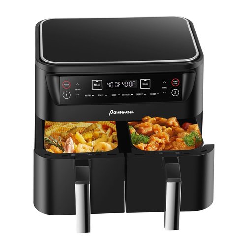 Air Fryer 8.5QT, Dual Zone 6 in 1 Air Fryer for Roast, Bake, Dehydrator, Defrost, Reheat for Quick Meals, Airfryers for Family Use