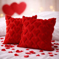 Braw cover Romantic Heart Throw Pillow Covers 18x18 (Pack of 2) - Wedding Cushion Covers - Sweetheart Decorative Pillowcases for Bridal Shower & Couple's Room