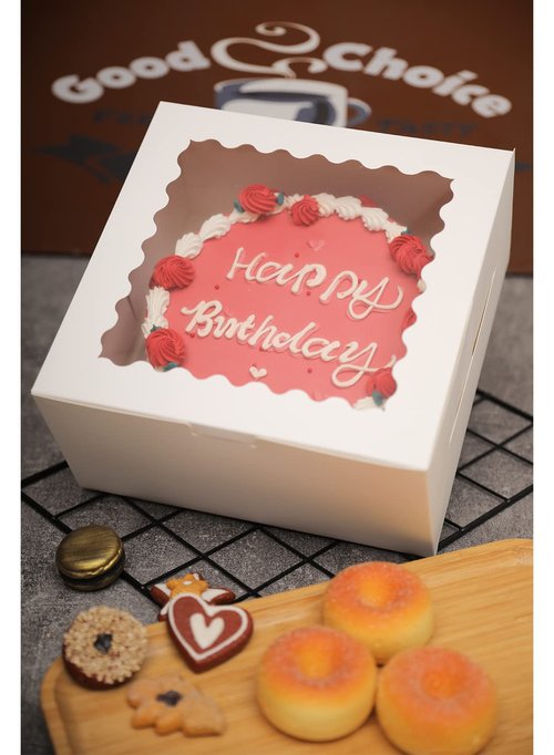 Bakepacker 36pcs 6x6x5 Inches with Window 18-Packs White 6 Inch Bakery Boxes (18 Cake Boxes +18 Cake Boards + 10 Meters Silk Ribbon Includes Included)