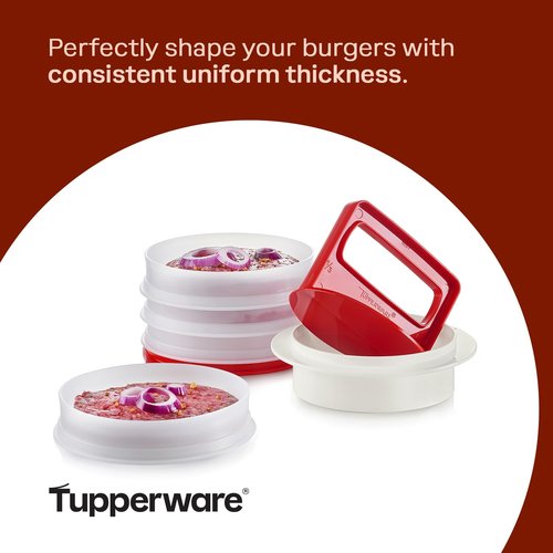 Tupperware Hamburger Press and 4-Container Set, Dishwasher Safe and BPA Free