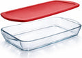 Ums 2-Qt Glass Baking Dish - Borosilicate Casserole Dish with Lid | Oven, Microwave & Dishwasher Safe (13" x 7.5" x 2.4")