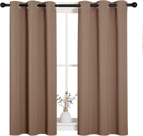 NICETOWN Blackout Window Curtains - Thermal Insulated Grommet Drapery Panels (Set of 2, 34x45 inches, Cappuccino)