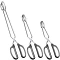 HINMAY Stainless Steel Scissor Tongs Cooking Tongs Set, Set of 3 (Black Handle, 10" 12" 16")