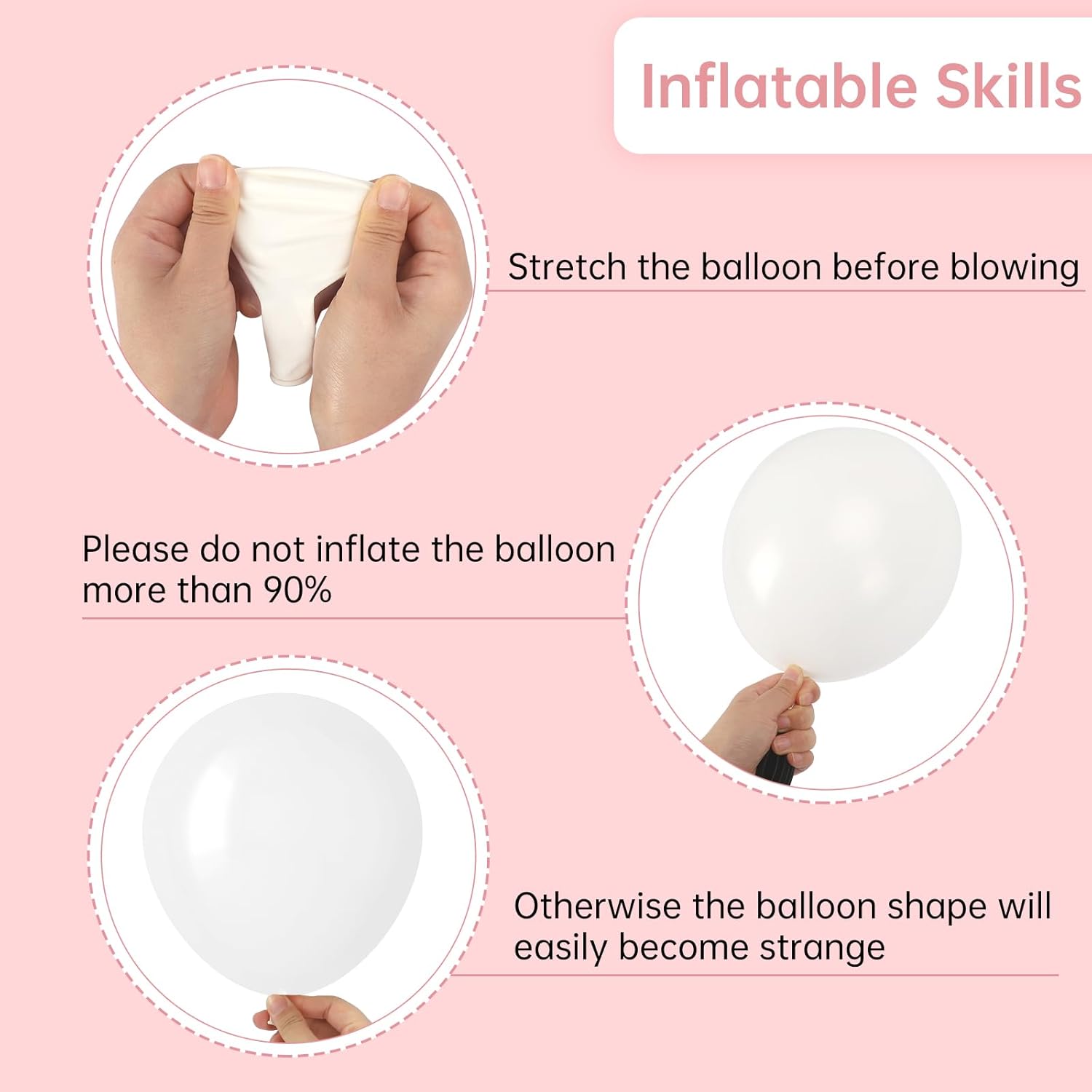 RUBFAC Premium White Balloons - 87pcs in Various Sizes (5-18 Inches) for Party Decorations | Perfect for Birthdays, Weddings & Baby Showers