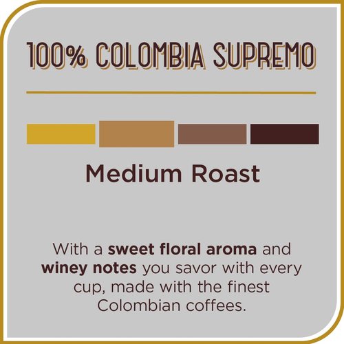 Don Francisco's 100% Colombia Supremo Ground Coffee - Rich & Aromatic Arabica Beans | Family Crafted 12 oz Can