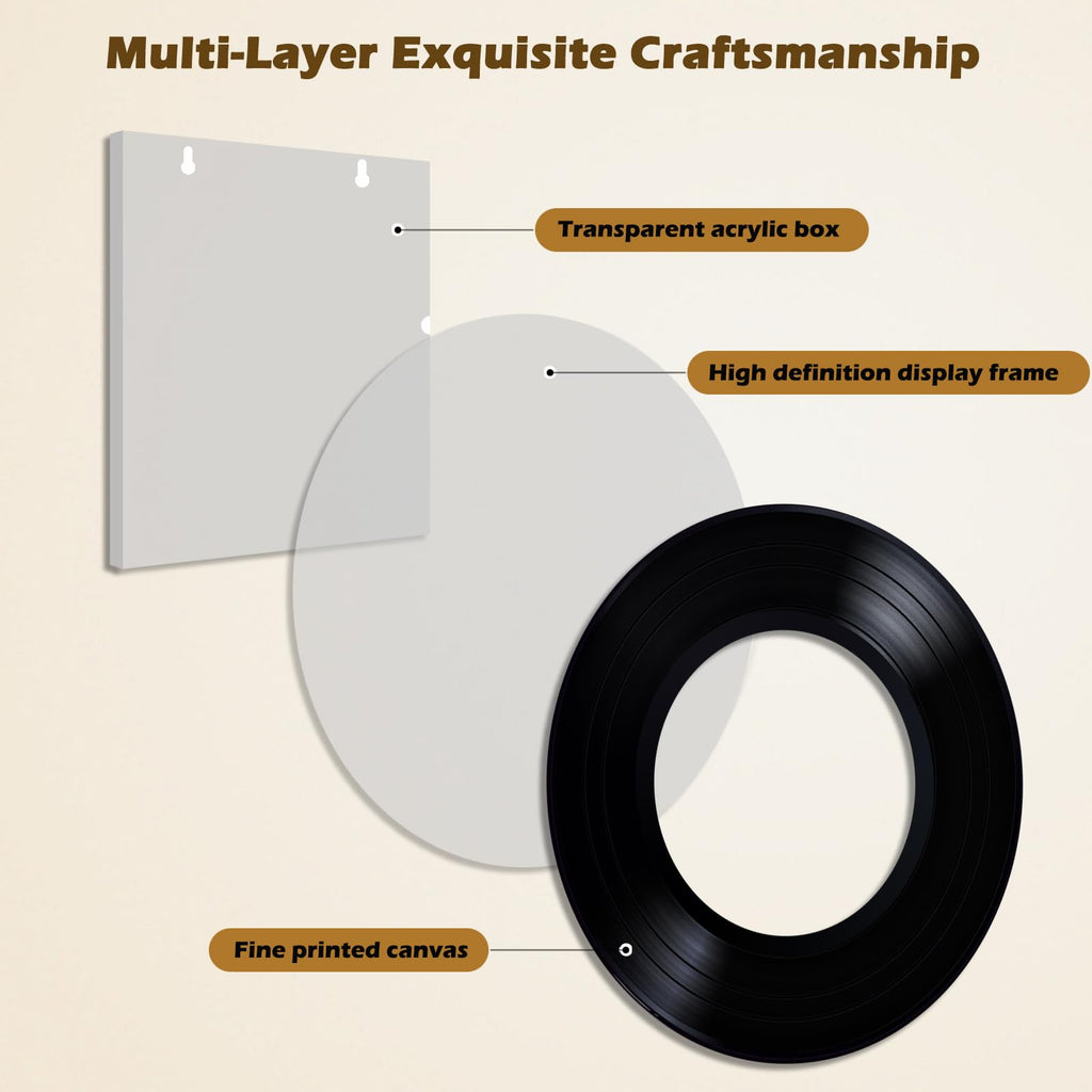 Cociat Acrylic Vinyl Record Display Frame Rack for Wall, Album Cover Holder Shelf Wall Mounted