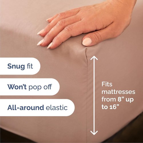 Cal King Size 4-Piece Sheet Set - Ultra-Soft Cooling Bedding for All Ages - Deep Pockets, Wrinkle-Free - Oeko-Tex Certified - Mauve