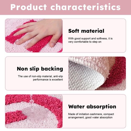 Bibabala Get-Naked Bath Mat, Cute Bathroom Rugs, Non Slip Absorbent Pink Bath Rug, Funny Bathroom Decor, Bathtub Decor Mats,Washable Shower Rug for Washroom Floor Apartment