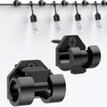 Lewufe Outdoor String Light Hooks - Weatherproof Clips for Hanging Christmas & Fairy Lights | Black, 20 Pack