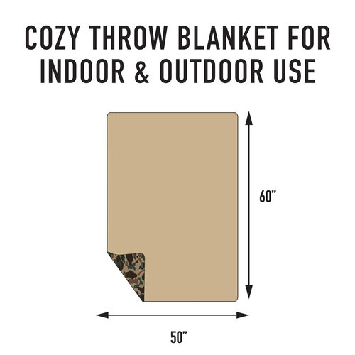 Rothco X Bear Archery Fred Bear Camo Fleece Throw Blanket – Soft Cozy All Season Camping Sofa Sleeping Blanket 60 x 50 Inch