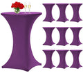 Tomeurperf 10 Pack Cocktail Table Covers Stretch Spandex Tablecloth 32""x43"" Cocktail Table Cover, Cocktail Round Tablecloth Table Cover for Wedding Banquet Cocktail Party(Purple)