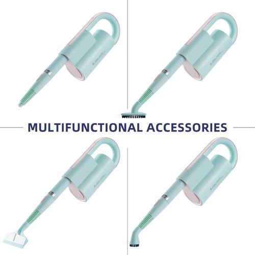 Newbealer 7 Pieces Replacement Accessories for All-in-1 Steam Mop & Detachable Handheld Cleaner NB602N - Triangle, Brass, Gap, Nylon Brushes, Steam Jet Nozzle and Squeegee, Mop Parts Brush Heads 7pcs
