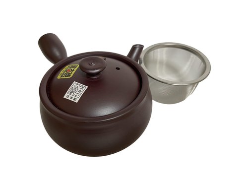 Japanese Banko-yaki (ware) Ceramic Teapot Kyusu 5.3 Inches in Diameter H3.35 Inches 11.8 Fluid Ounces, Shidei purple clay TR57402