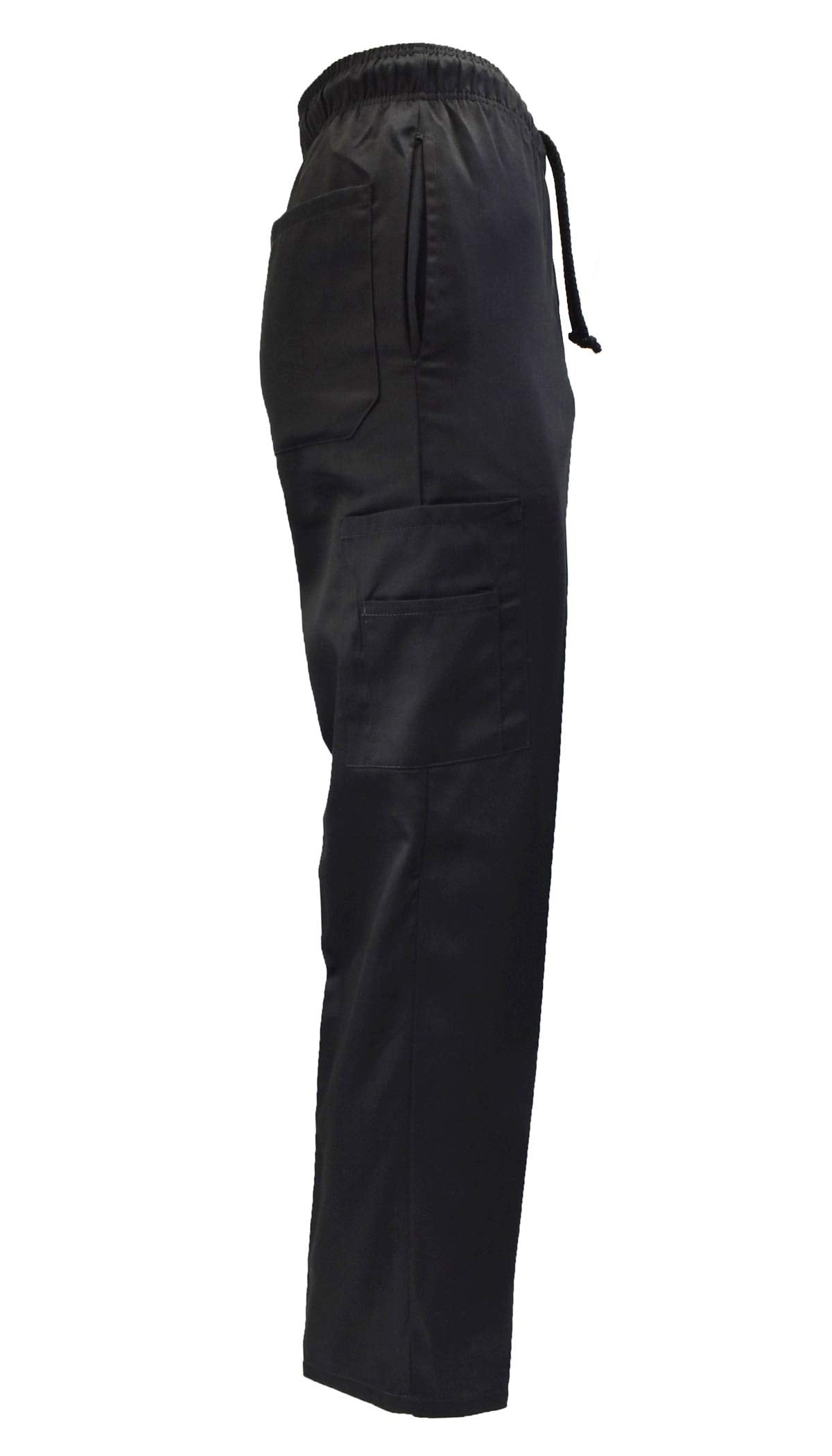 Natural Uniforms Classic 6 Pocket Black Chef Pants with Multi-Pack Quantities Available (3, X-Large)