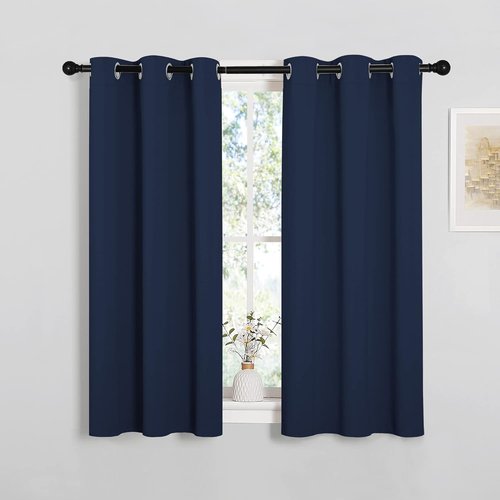 NICETOWN Blackout Curtains - All Season Thermal Insulated Grommet Drapes for Kids' Room | Navy, 34 x 45 Inches
