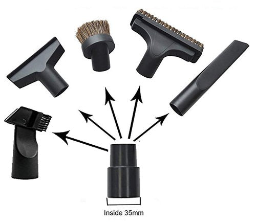 Vacuum Cleaner Attachments Flexible Extension Hose Brush Nozzle Crevice Tools for 1 1/4 inch Shop Vacuum Car Detailing Kit