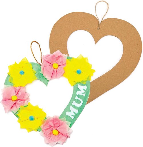 MixTeach 20 Pieces Valentine's Day Hanging Heart Wreaths Paper Large Heart Cardboard Wreath Hanging Ornaments Decorations with Hole Twine for Wedding DIY Craft Festival Valentine's Day Decoration