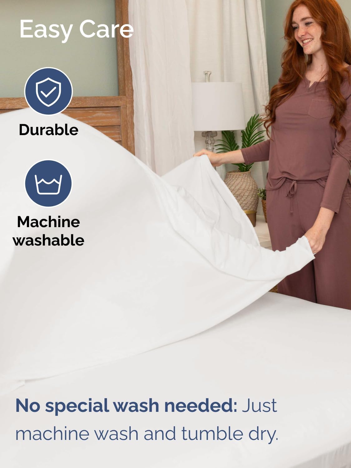 Skiennix Extra Deep Cal King Sheet Set | 6-Piece Cooling Luxury Bedding - Soft, Wrinkle-Free, Antique White
