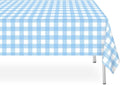 Blue Checkered Tablecloths by [Brand Name] - Disposable Waterproof Plastic | 54 x 108 Inch for Parties & Picnics