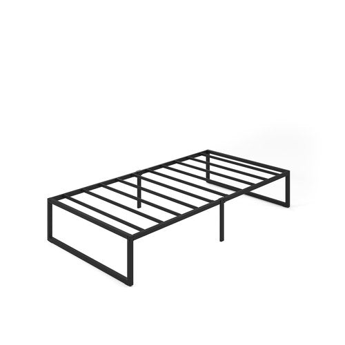 Zinus Lorelei 14 Inch Metal Platform Bed Frame, Steel Slat Support, No Box Spring Needed, Eco Friendly WonderBox(TM) Packaging, 12.4” Underbed Storage, Easy Assembly, Black, Twin