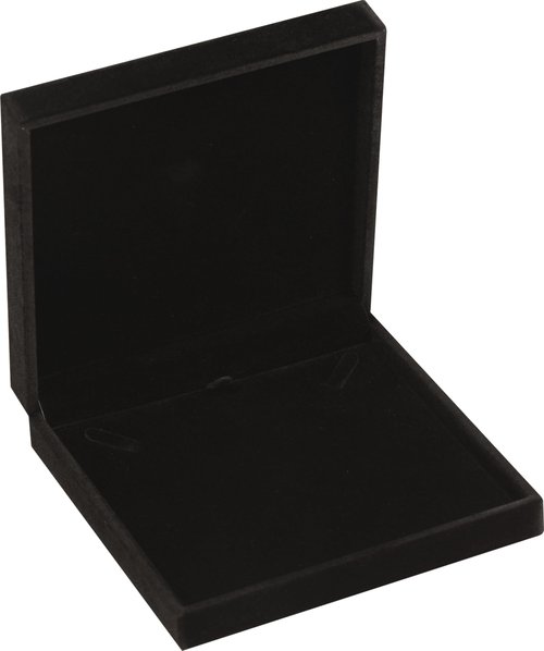 LAODA Big Necklace Chain Jewelry Gift Box Soft Touch Premium Velvet Material Choker Necklace Storage Holder Box for Women Men Size 6.4"(W)*6.4"(D)*1.5"(H) (1, Black)