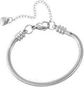 Regine Switzerland Snake Chain Charms Bracelet - Love Memorial Design, 6 Inch Stainless Steel