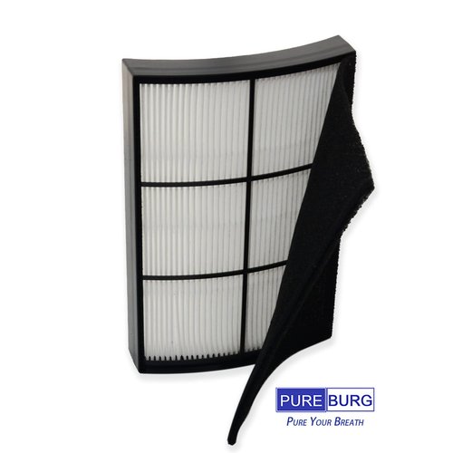 PUREBURG Replacement Filter Compatible with PureZone Breeze Tabletop Air Purifier PECOMPAP Filter Part # PECOMFIL, 2-Pack H13 True HEPA & 4 Activated Carbon Pre-Filters For Air Clean