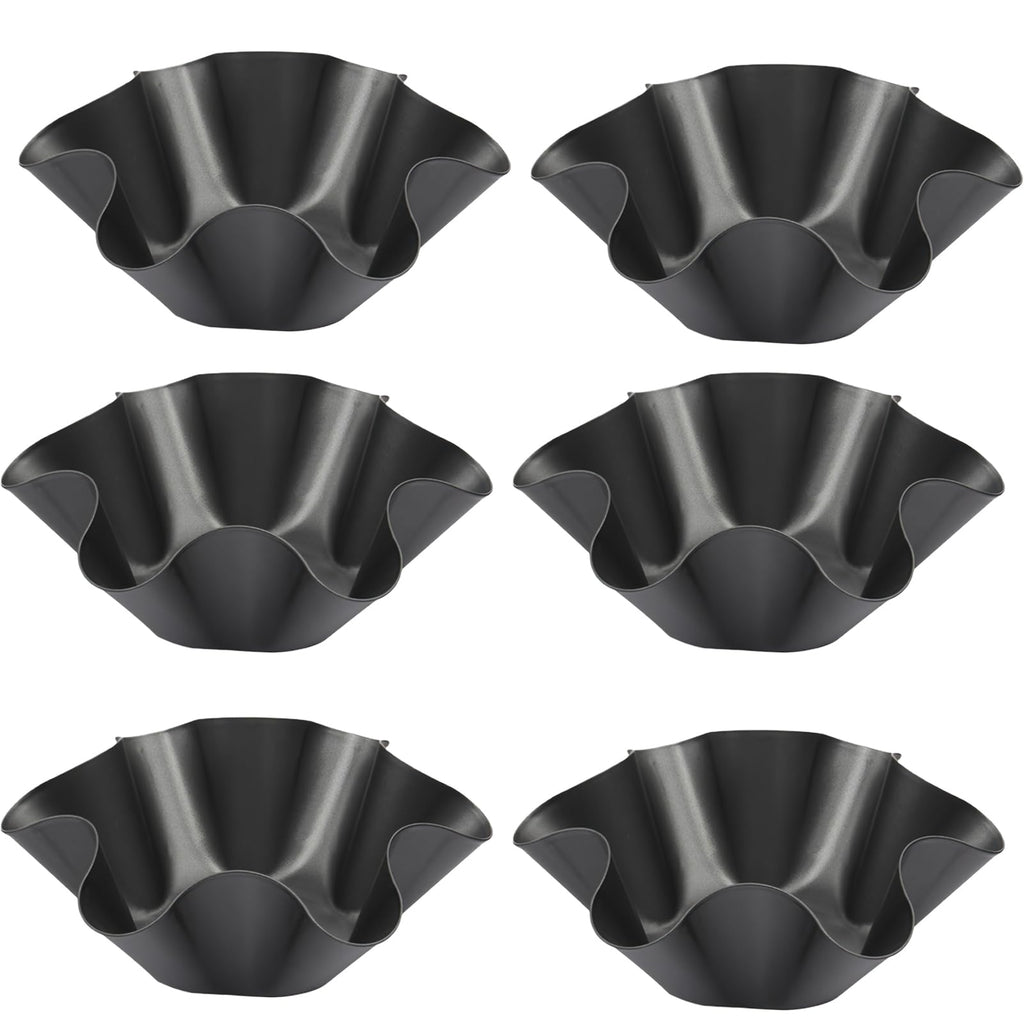 Cielasis 6 Pack 8.5" Nonstick Large Taco Shell Bowl – Carbon Steel Tortilla Maker Shell Pans Baking Molds Tostada for Frying Salad Bowls