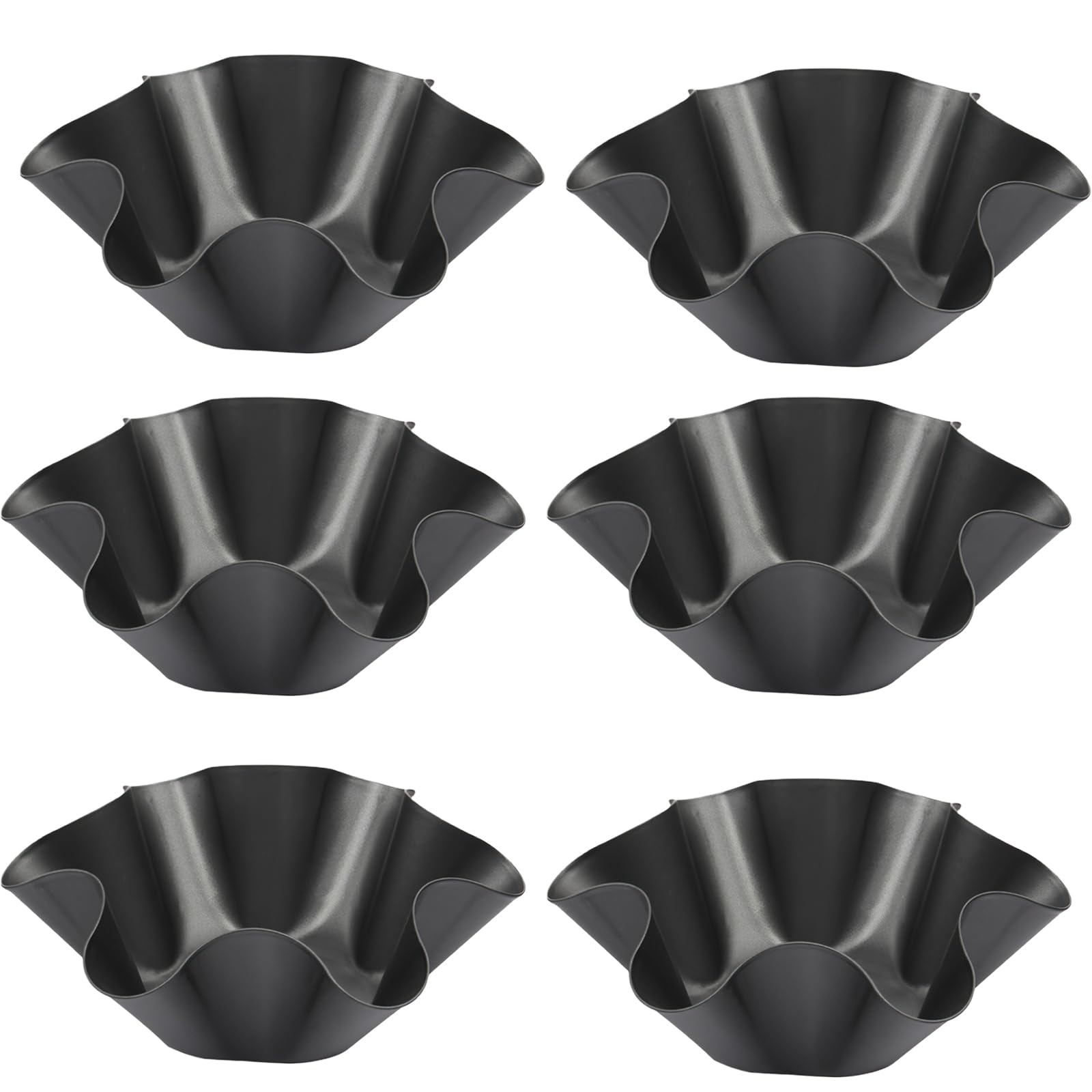 Cielasis 6 Pack 8.5" Nonstick Large Taco Shell Bowl – Carbon Steel Tortilla Maker Shell Pans Baking Molds Tostada for Frying Salad Bowls