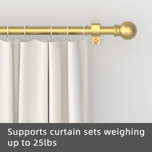 GXOACKJ Decorative Gold Curtain Rods - Heavy Duty Metal Set for Windows 28-78 Inches