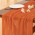 Socomi 10pcs Orange Cheesecloth Table Runner - 120 Inch Boho Rustic Decor for Weddings & Parties