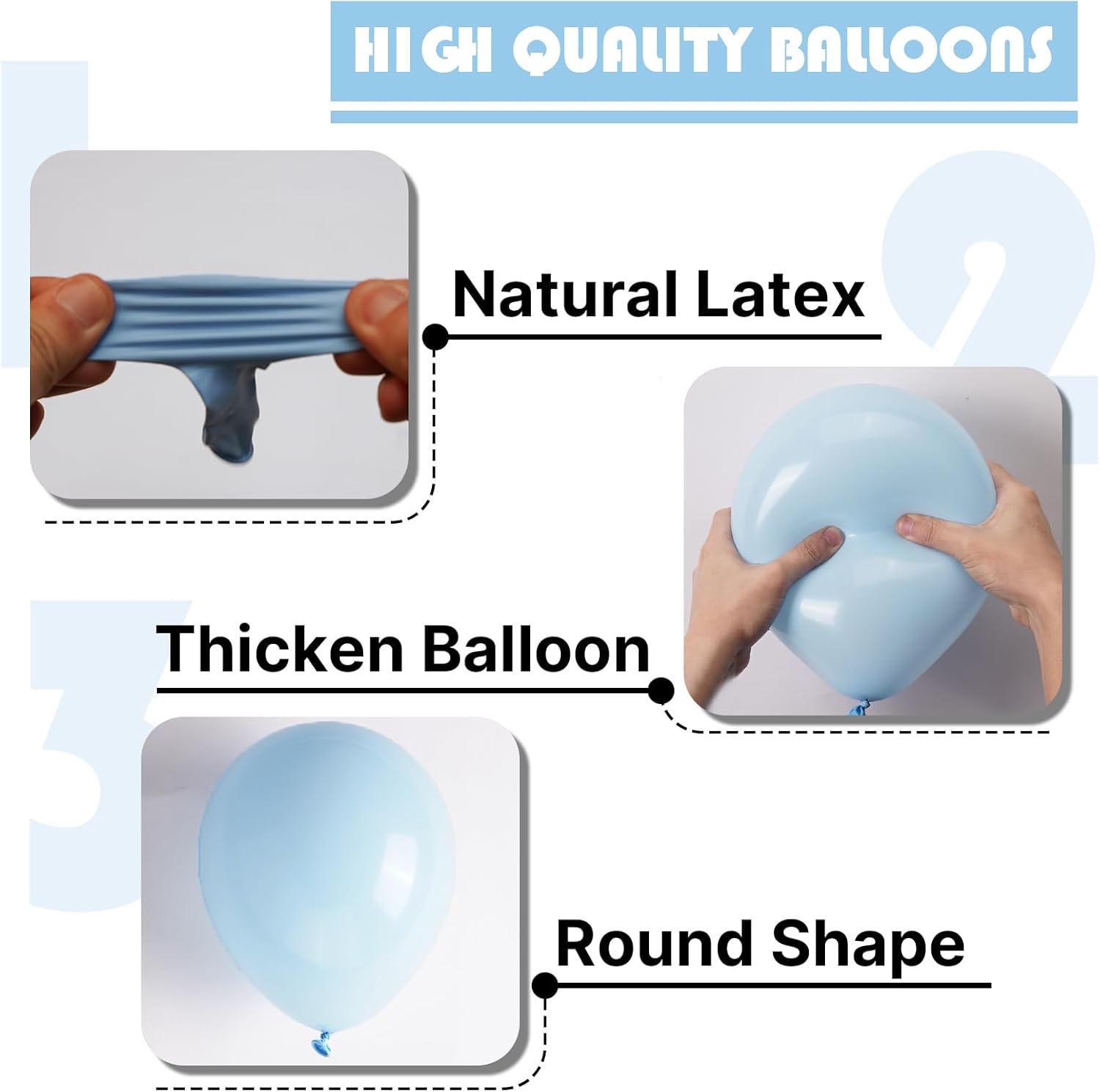 PartyWoo Baby Blue Balloons - 100 Pcs in Various Sizes for Graduation & Baby Shower Decor | Light Pastel Aqua Blue